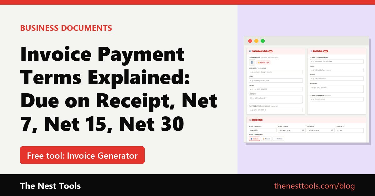 Invoice Payment Terms Explained: Due on Receipt, Net 7, Net 15, Net 30