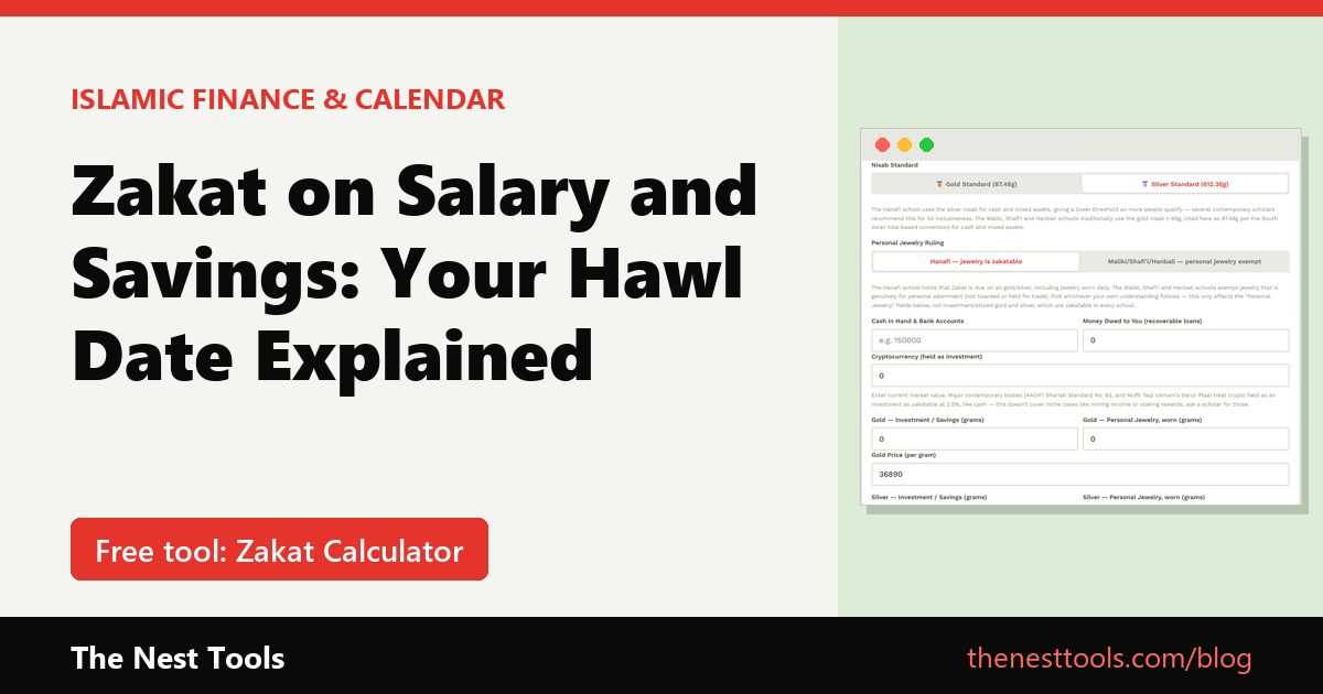 Zakat on Salary and Savings: Your Hawl Date Explained