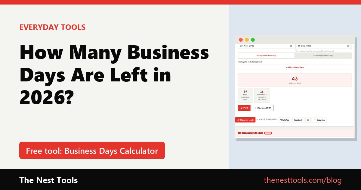 How Many Business Days Are Left in 2026?
