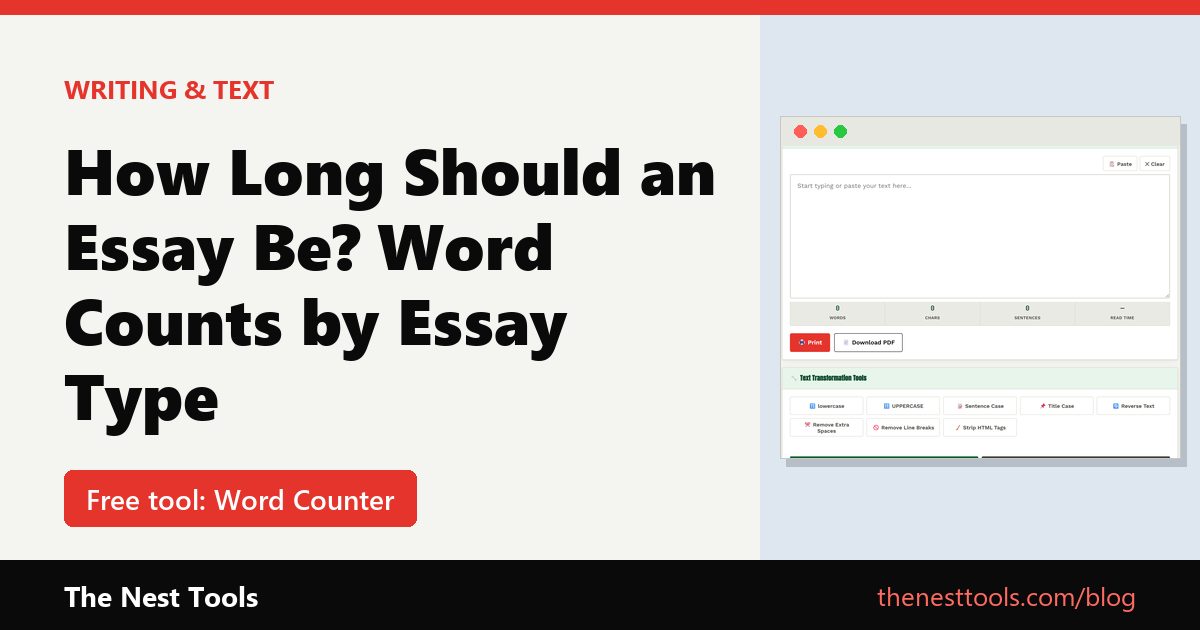 How Long Should an Essay Be? Word Counts by Essay Type