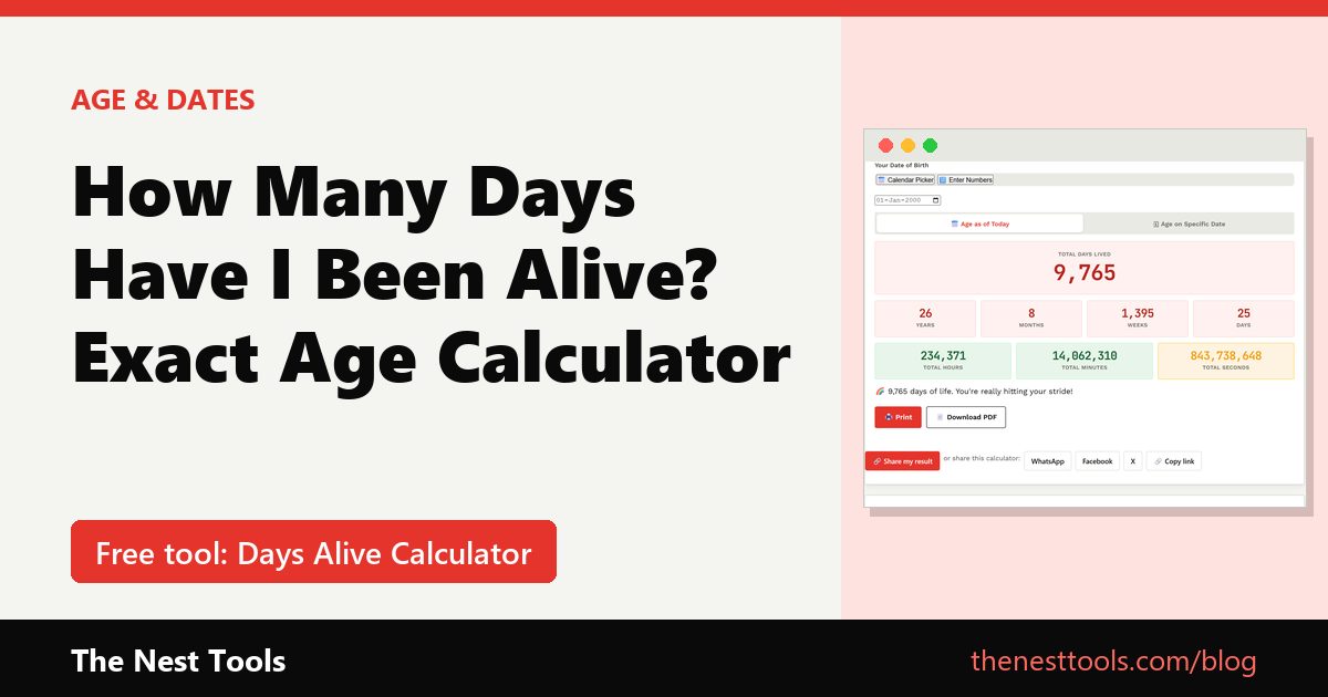 How Many Days Have I Been Alive? Exact Age Calculator