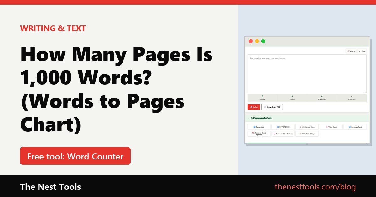 How Many Pages Is 1,000 Words? (Words to Pages Chart)