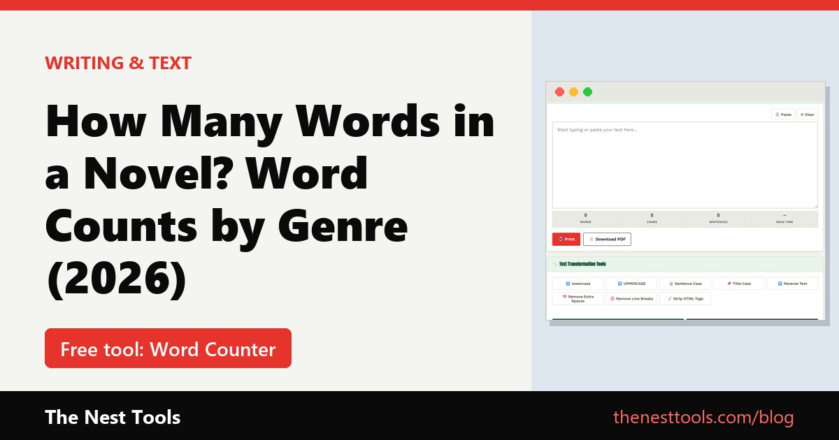 How Many Words in a Novel? Word Counts by Genre (2026)