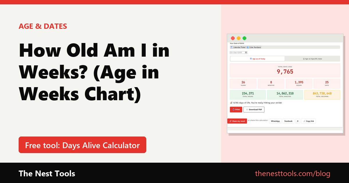 How Old Am I in Weeks? (Age in Weeks Chart)