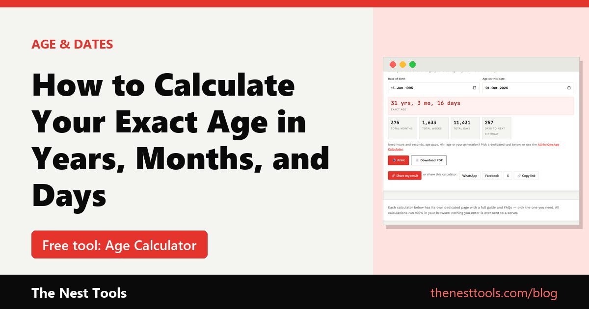 How to Calculate Your Exact Age in Years, Months, and Days