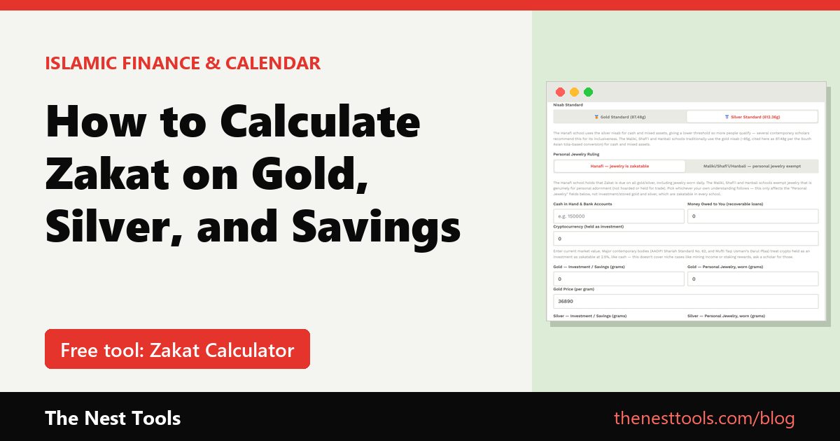 How to Calculate Zakat on Gold, Silver, and Savings