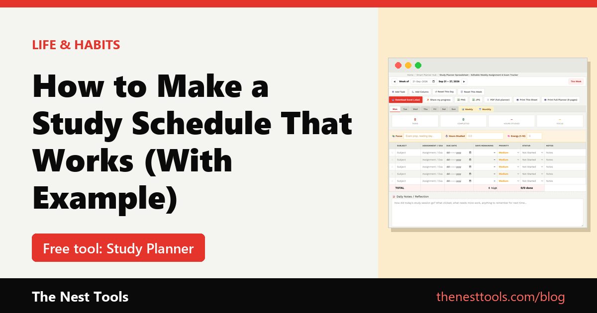 How to Make a Study Schedule That Works (With Example)