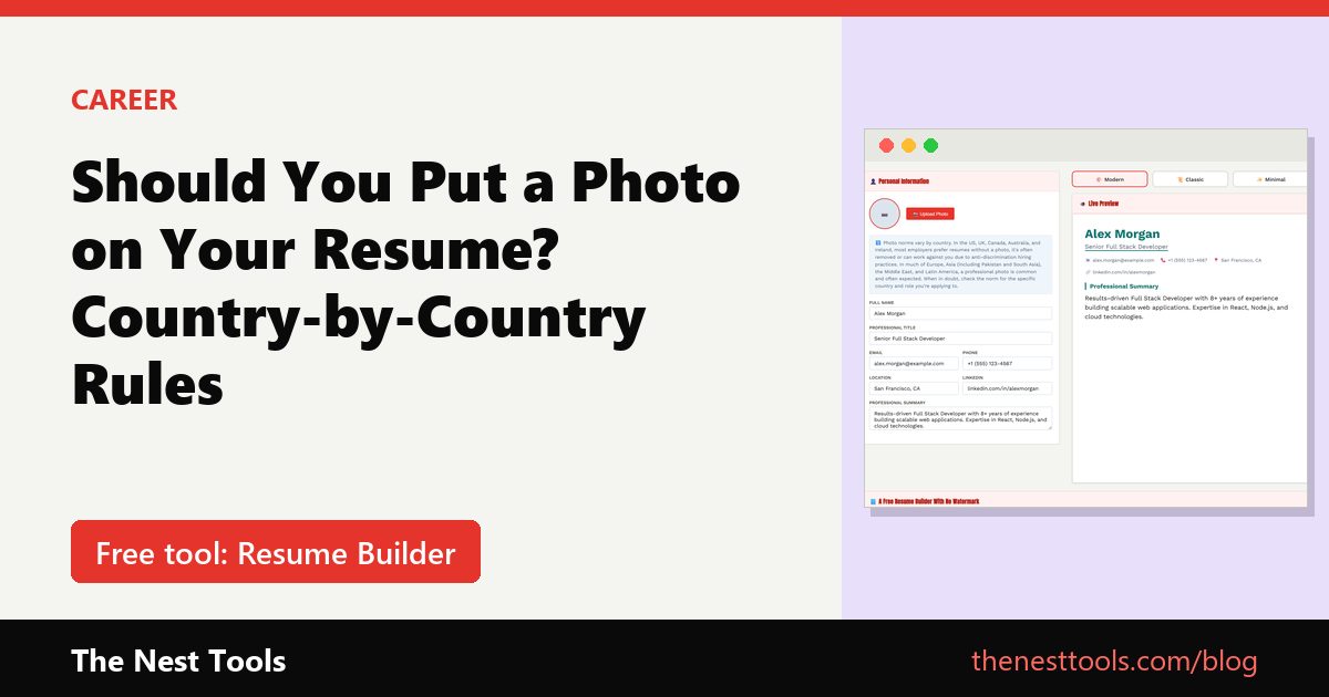 Should You Put a Photo on Your Resume? Country-by-Country Rules