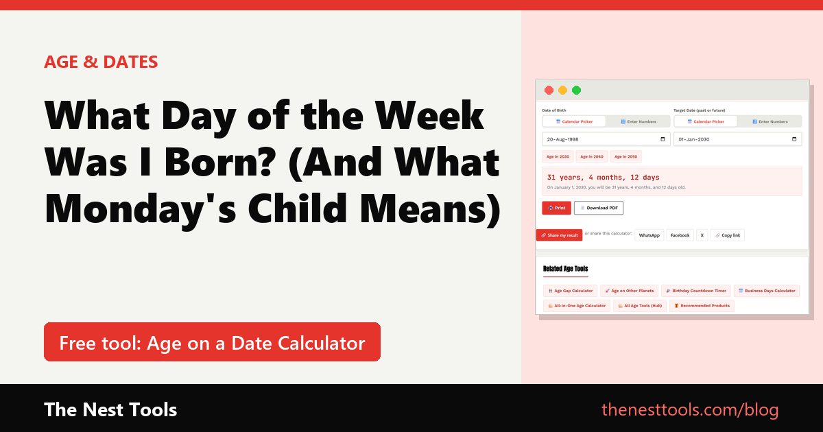 What Day of the Week Was I Born? (And What Monday's Child Means)